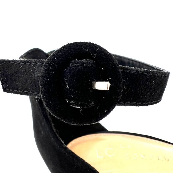 Lauren Conrad Hydrangea Womens Shoes Size 6.5 Black Suede Ankle Strap Block Heel - Picture 6 of 15